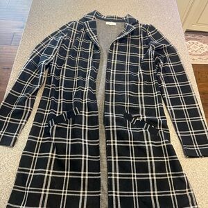 Maurices Black and White Checkered Cardigan